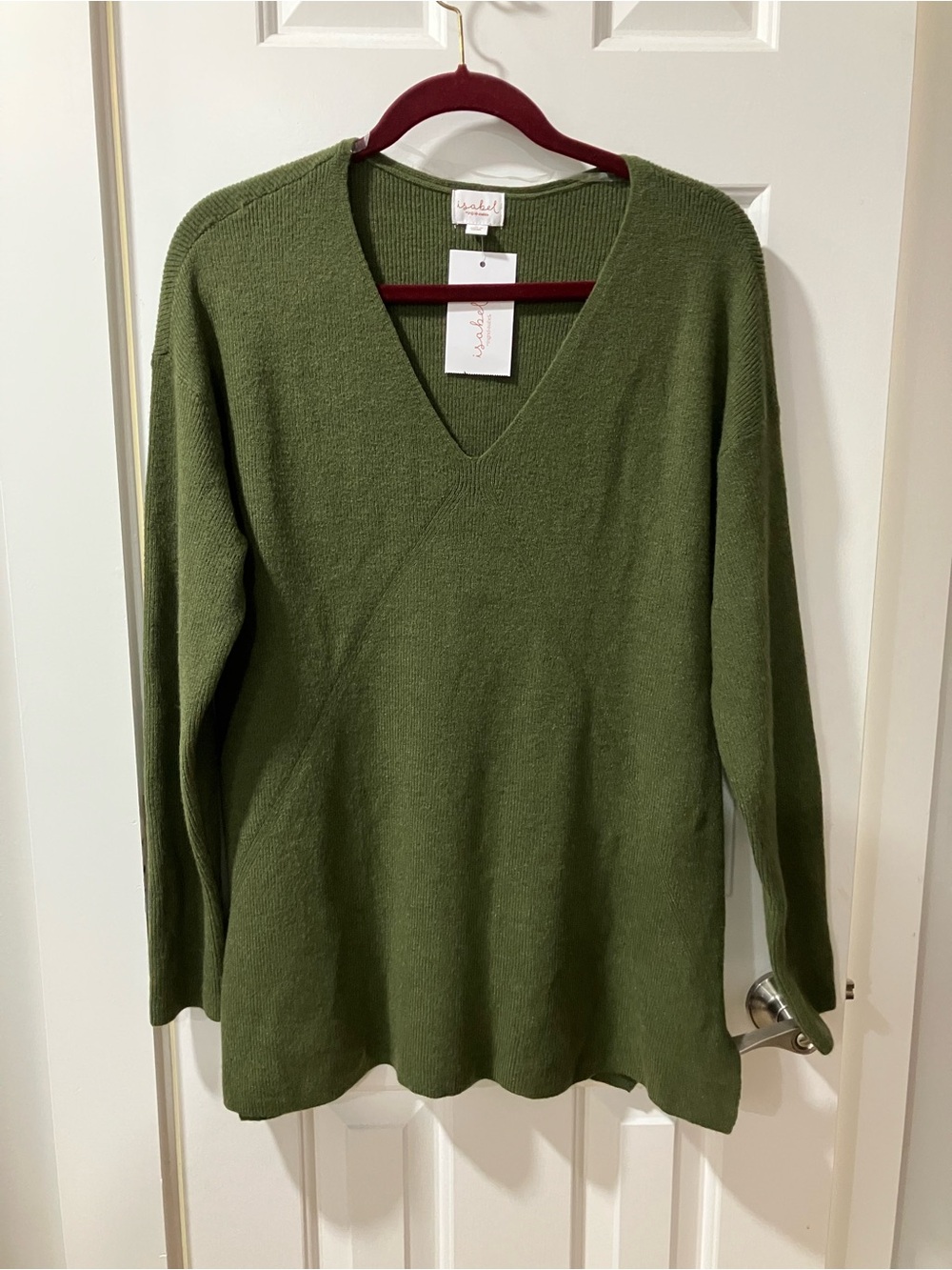 Isabel Maternity by Ingrid & Isabel Olive Green V-Neck Sweater